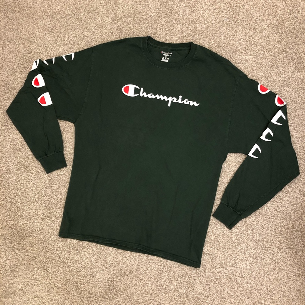 Champion Green Long Sleeve T-Shirt